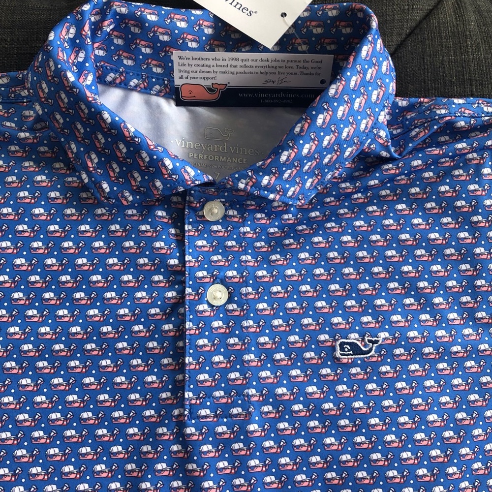 NWT Boys Vineyard Vines Size 7 Performance Polo